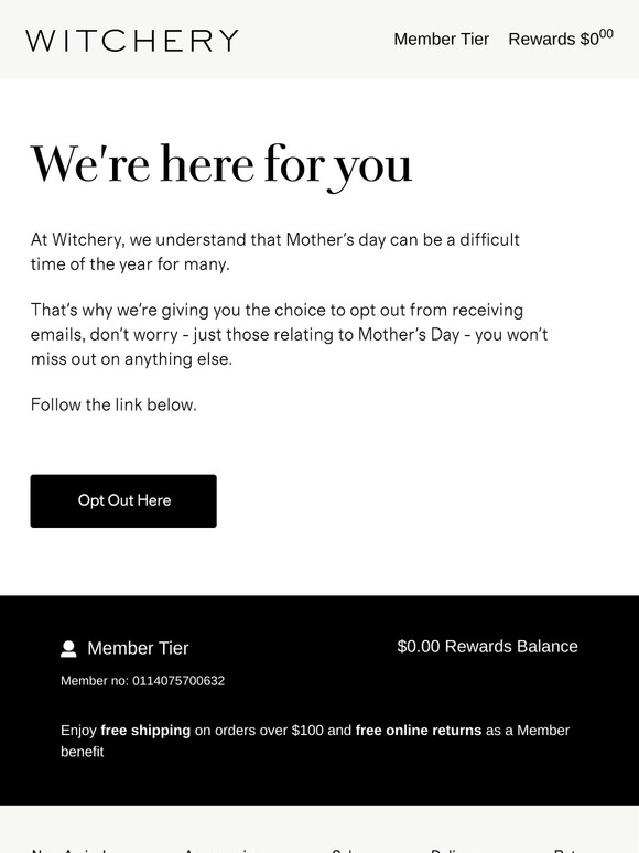 Want to opt-out of Mother's Day emails?