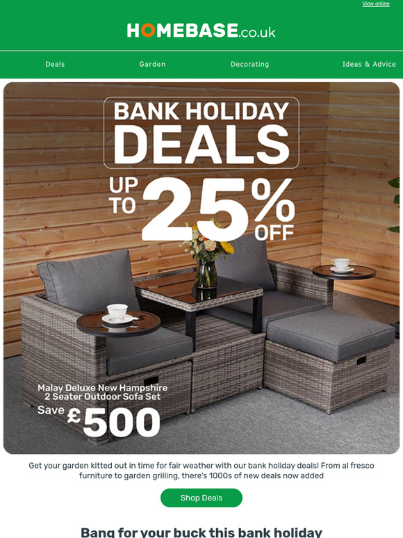 Up to 25% OFF garden must-haves this bank holiday! 💸