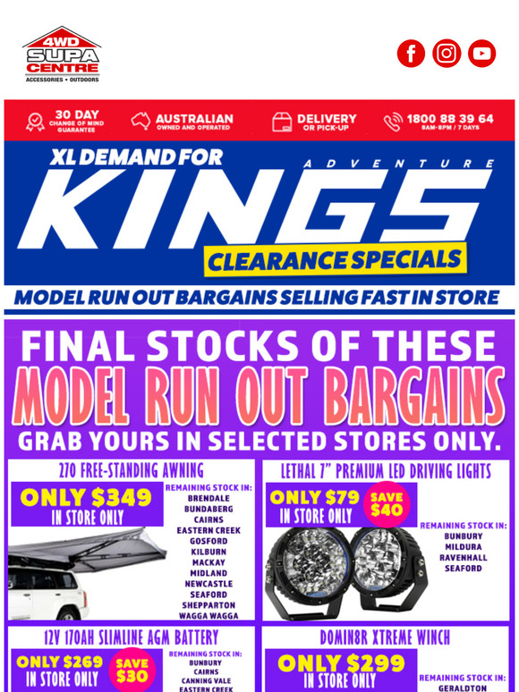 🏃 — Hurry! XL Demand For Kings Clearance Specials 🤩 Model Run Out Bargains Almost Gone