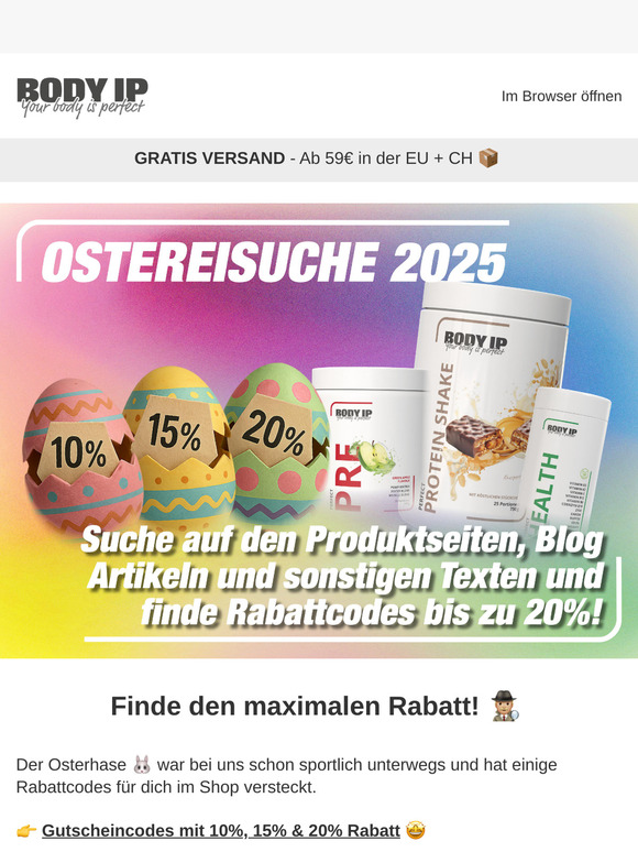 🐰 Ostereiersuche - Finde bis zu 20% Rabatt
