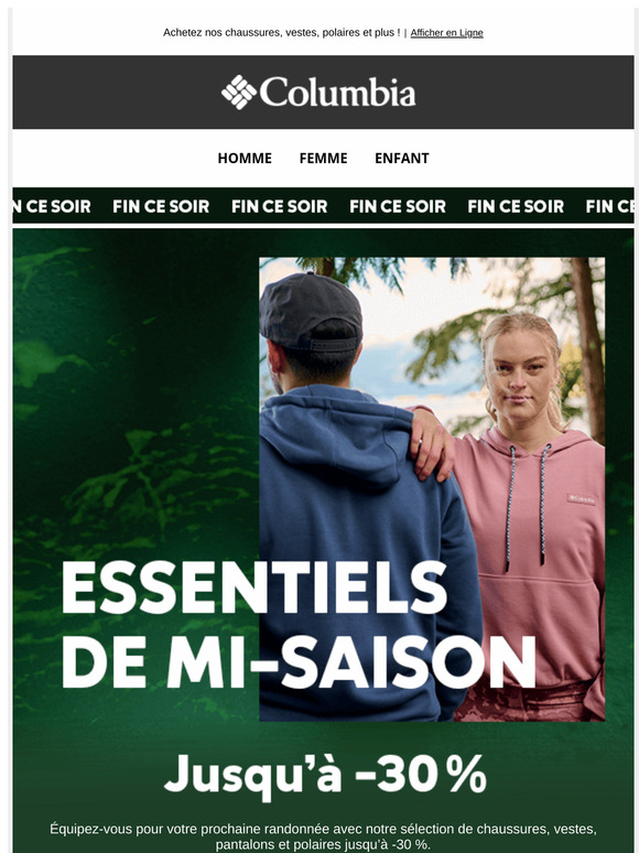 ⏳ Bientôt la fin : jusqu’à -30 % sur l’équipement outdoor !