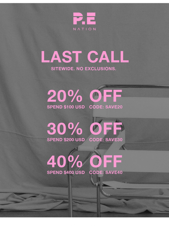 LAST CALL: SPEND & SAVE