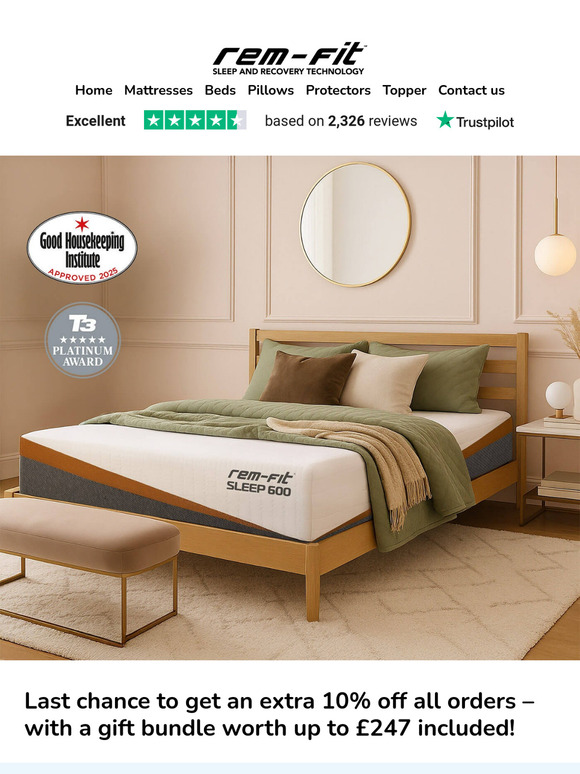 Last chance to get an extra 10% off all orders – with a gift bundle worth up to £247 included!