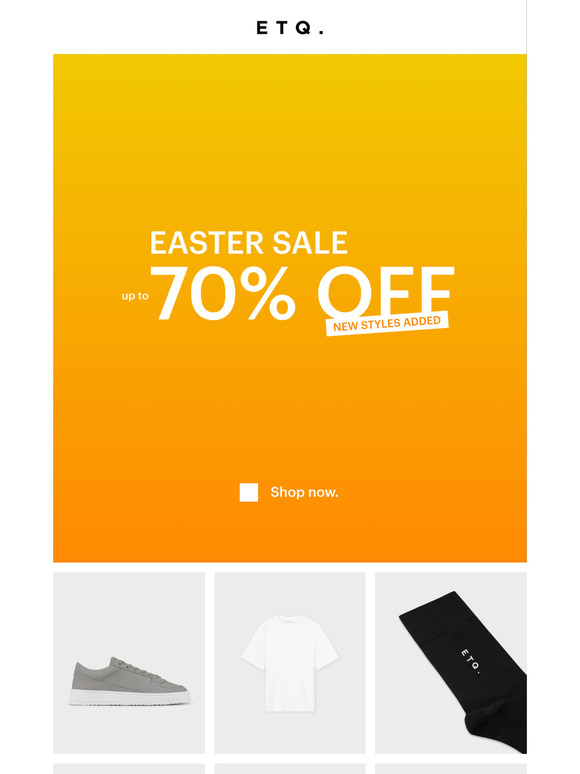 Easter Sale: New Styles Added - 70% OFF.