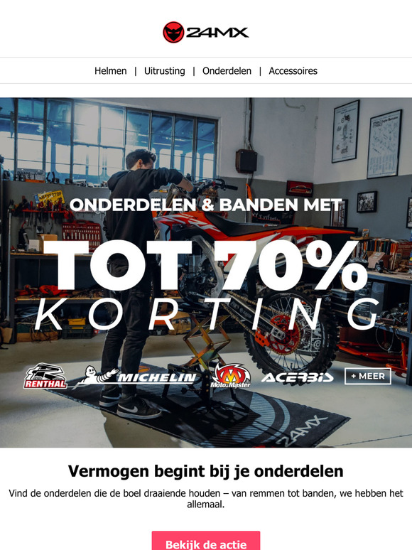 Meer vermogen, lagere kosten. Tot 70% korting op alle onderdelen