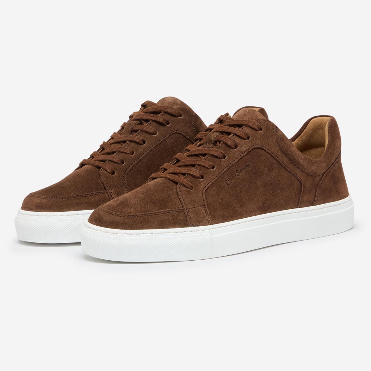 tadley chocolate calf suede cupsole trainers