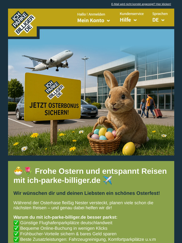 Frohe Ostern! 🐰 Dein Geschenk: 1.000 ParkBack-Punkte warten auf dich!