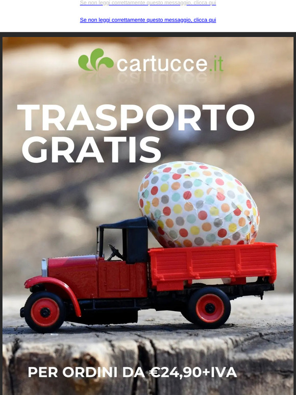 Su cartucce.it Spese di Trsporto GRATIS da €24,90+iva di materiale.