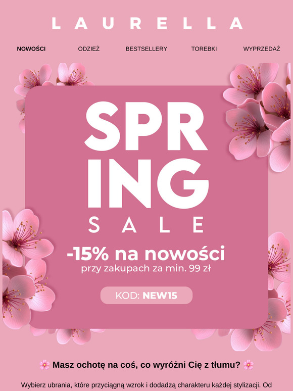 🌸 -15% na wszystkie nowości 🌸
