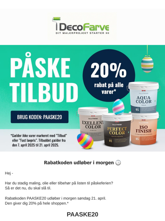 Sidste chance – rabatkoden udløber i morgen!
