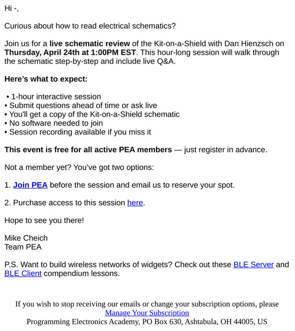 Register to join a Live Schematic Review
