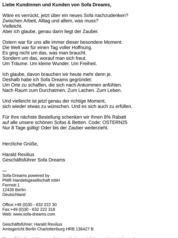 🎁 Frohe Ostern von Sofa Dreams - weil Wünsche erlaubt sind!