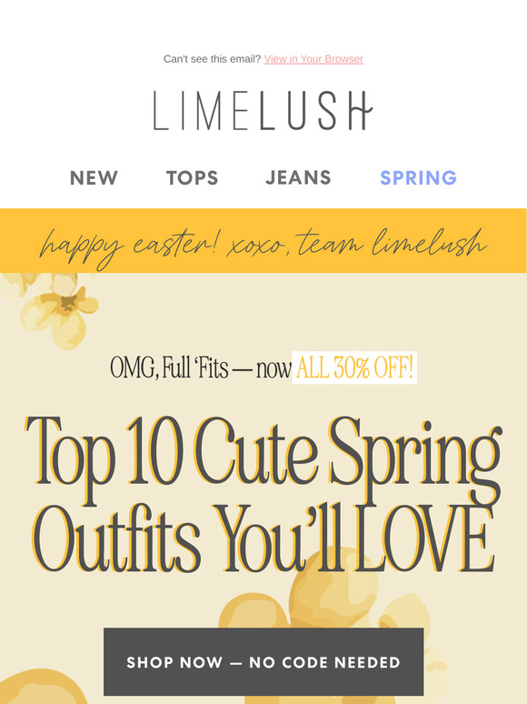 ENDS TOMORROW ⏳💐 30% OFF All Tops, Jeans, Bottoms & Outerwear!