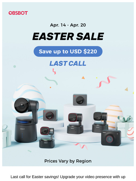 Only 1 Day Left for OBSBOT Easter Sale!