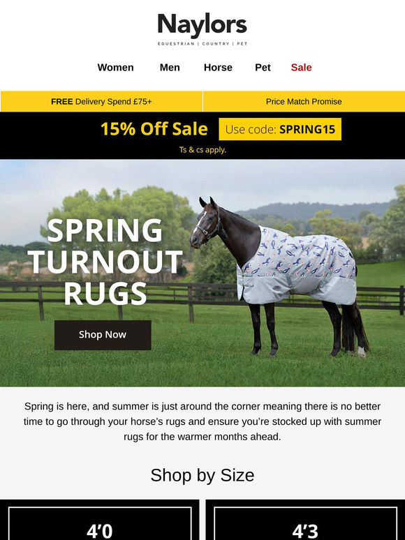 Turnout Rugs | Shop By Size