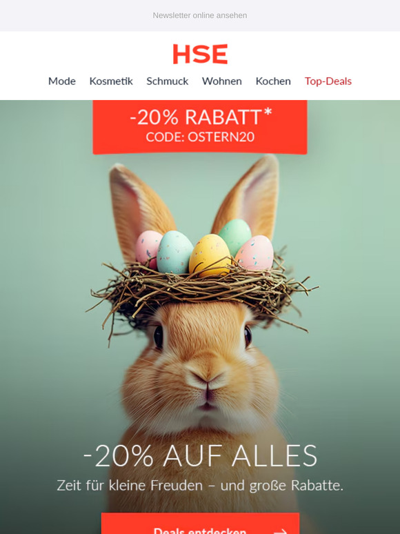 -20% Gutschein auf alles: Ostern wird zum Sparfest