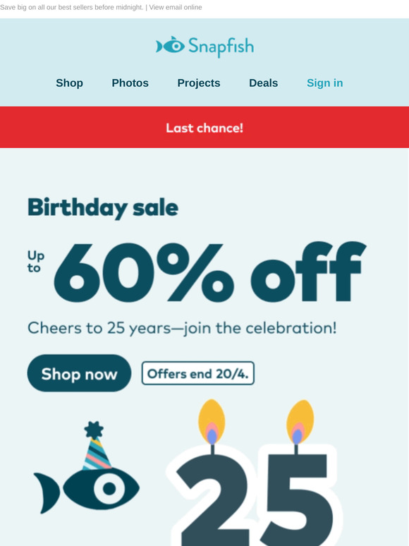 🥳 Last day for our 60% off birthday bash!