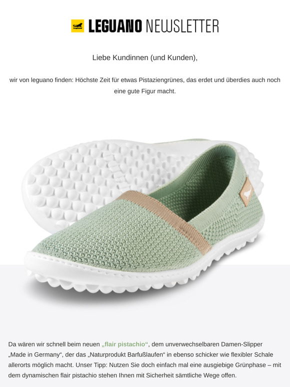 🦶  NEU bei leguano: flair pistachio