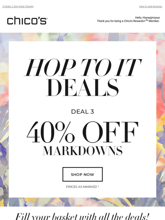 Peep this: 40% off MARKDOWNS + more!