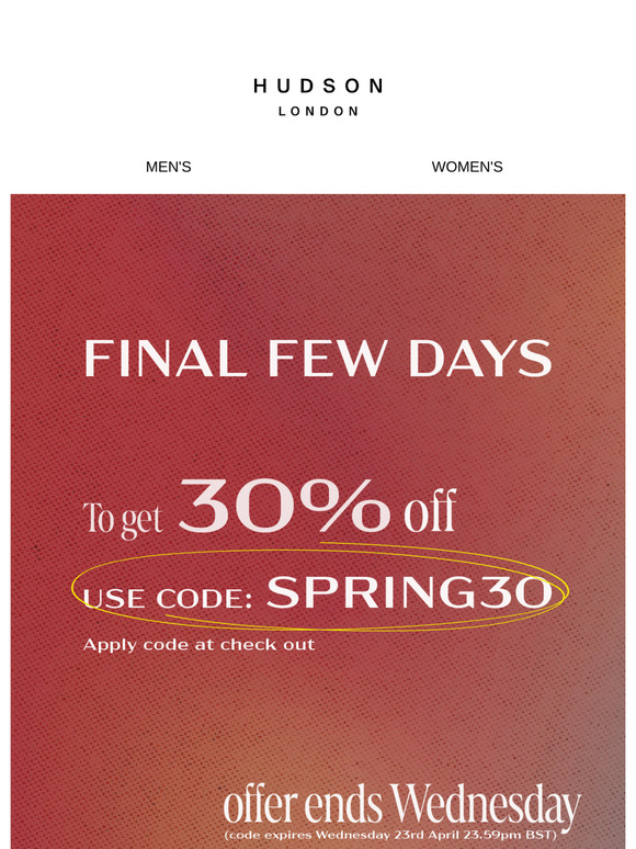 Final few days | 30% OFF Sitewide