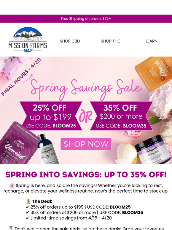 Hurry: Up to 35% Off CBD ends soon!