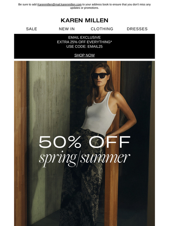 Take 50% off Spring/Summer