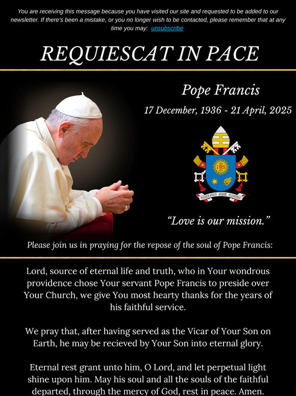 In the memory of the life of Pope Francis
