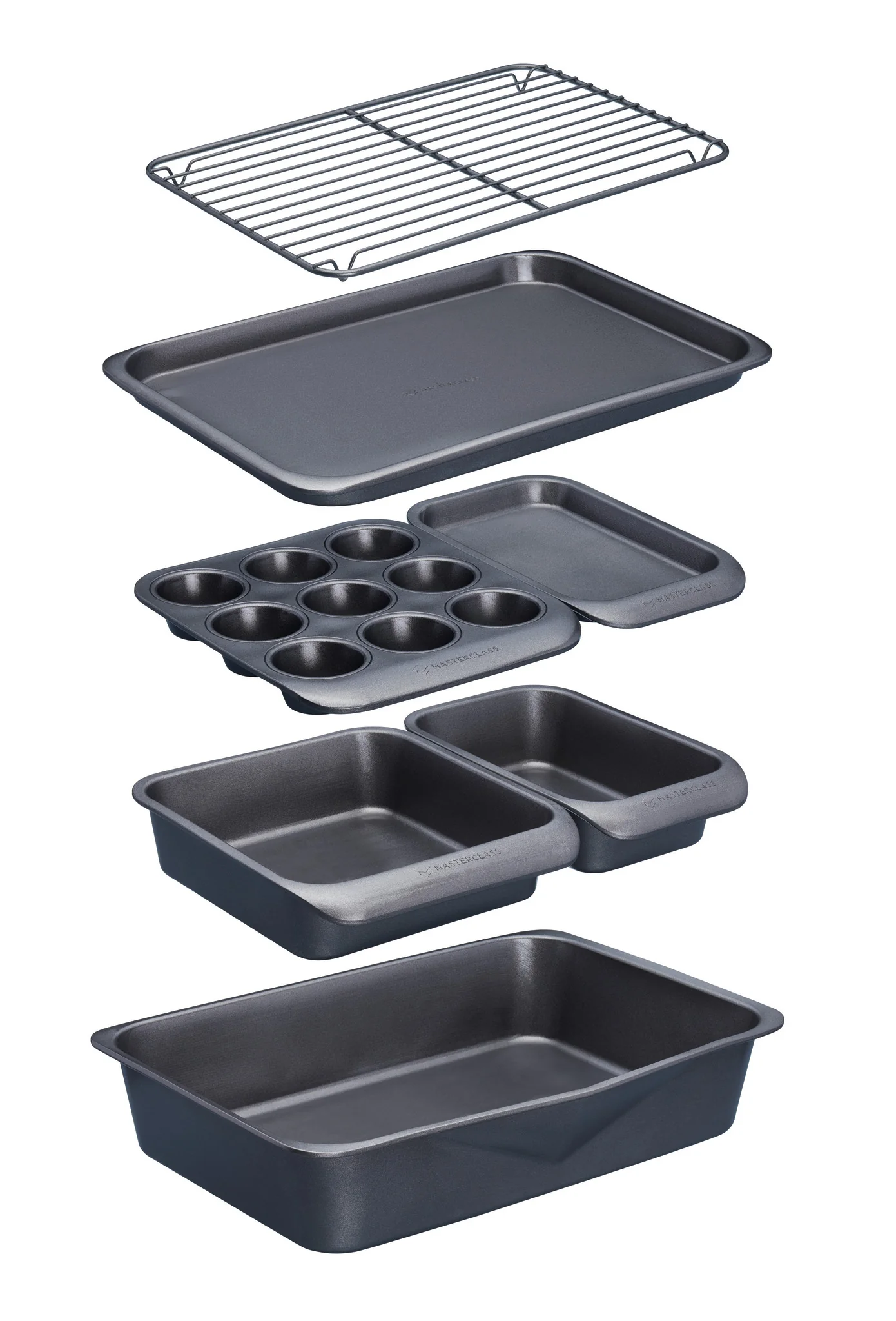 Image of MasterClass Smart Space Seven-Piece Stacking Non-Stick Baking & Roasting Set