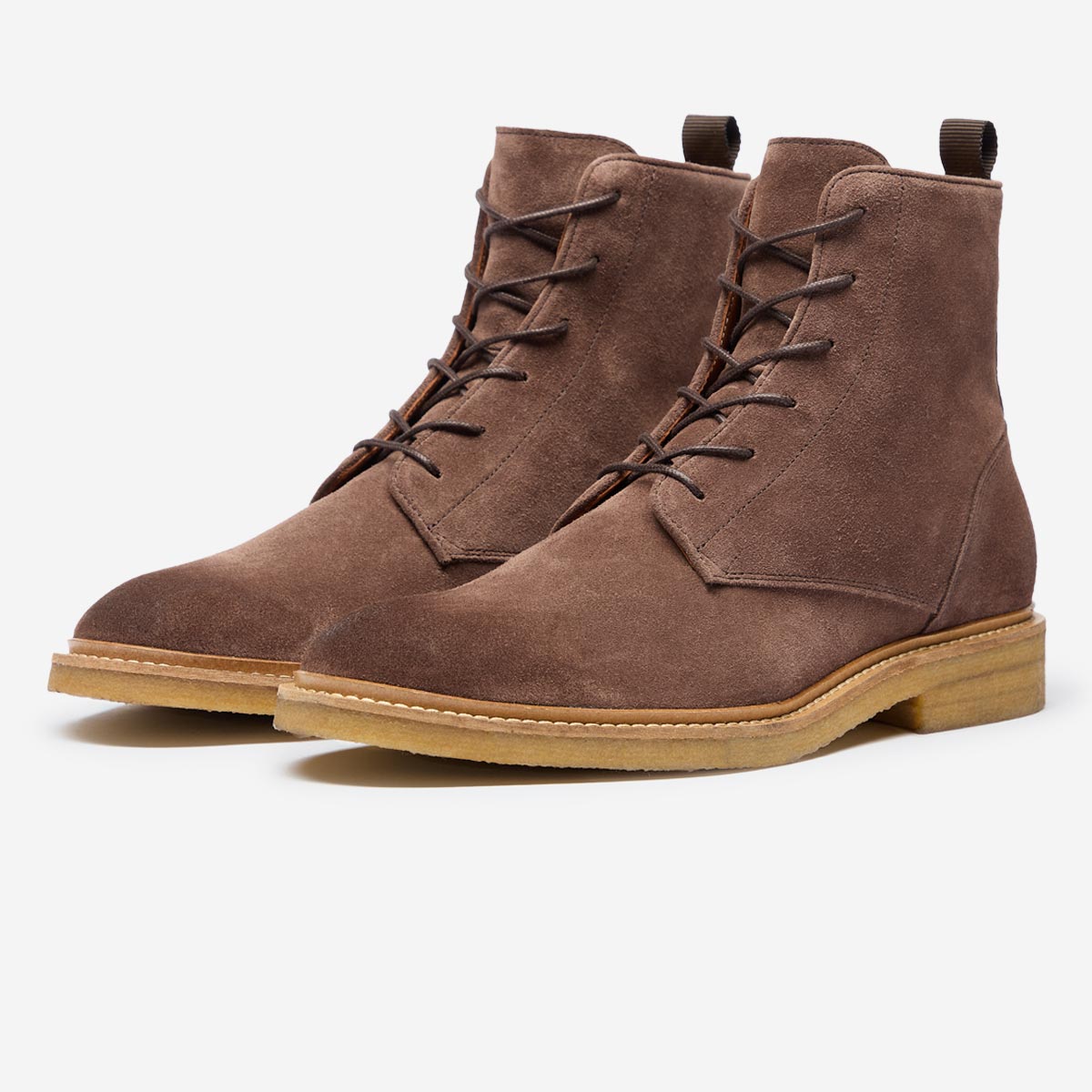 muros brown calf suede derby boots