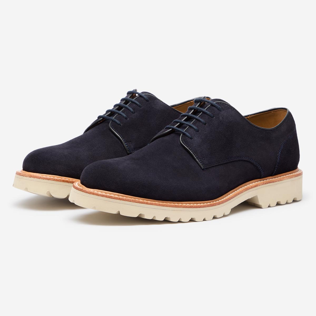 alderton navy suede derby shoes
