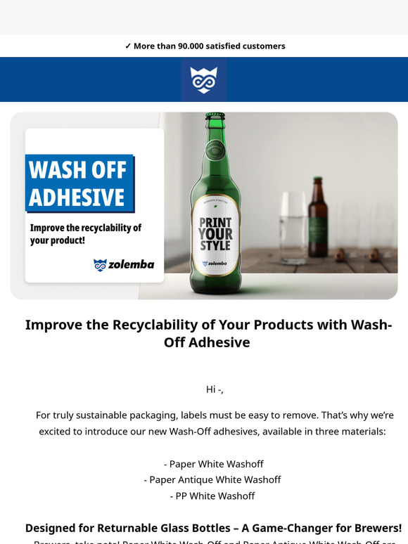 Improve the Recyclability of Your Products with Wash-Off Adhesive