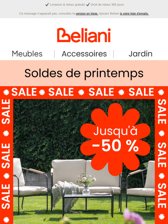 Jusqu'à -50 % sur tout le site se termine cette semaine