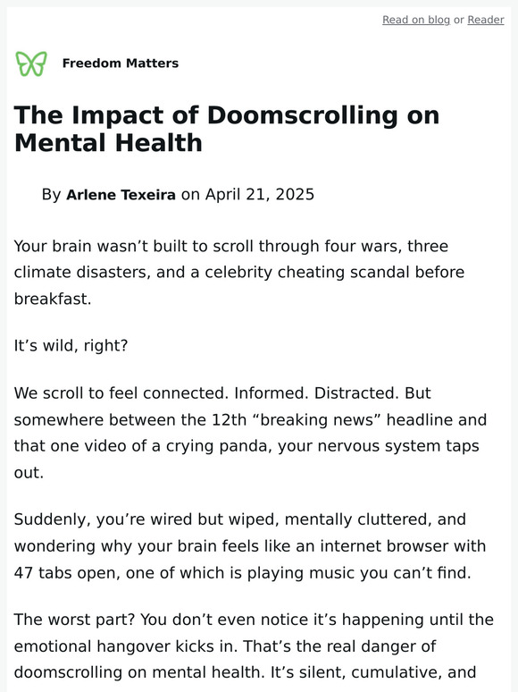 The Impact of Doomscrolling on Mental Health