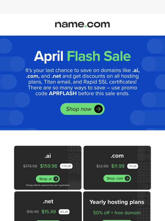 ENDS TONIGHT - The April flash sale is almost over!