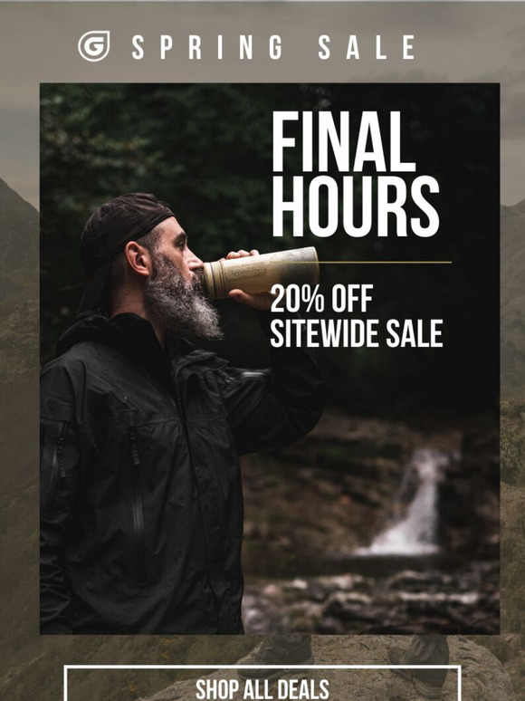 Final Hours–20% Off Sitewide Ends Tonight!