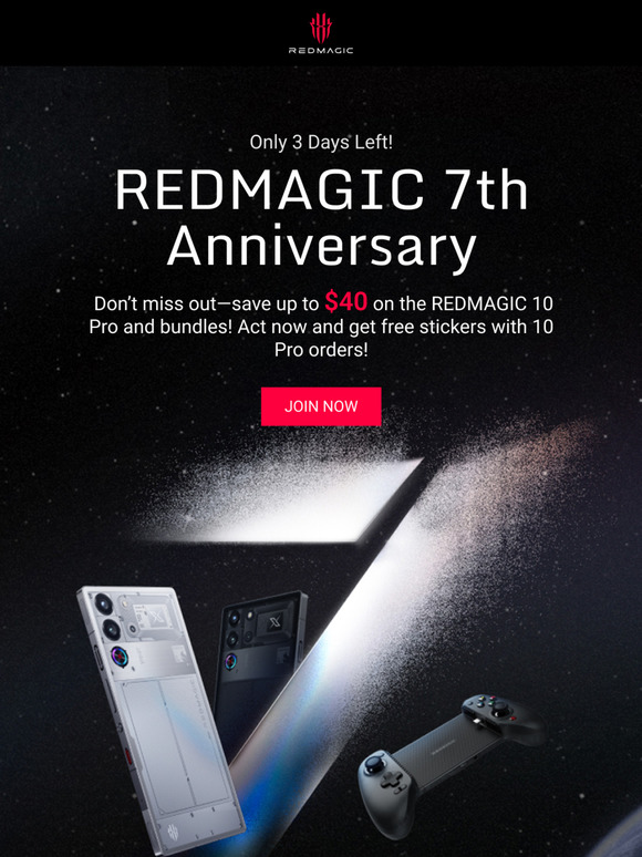 ⏰Only 3 Days Left! Save Big on REDMAGIC 10 Pro + Free Stickers!📢