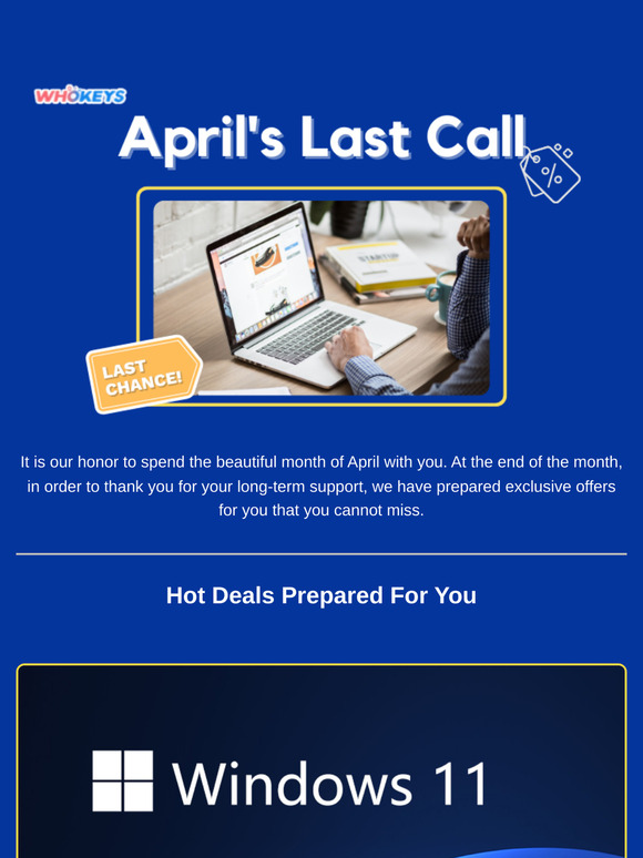 April's Last Call: Upgrade Computer with Up To 93% Off