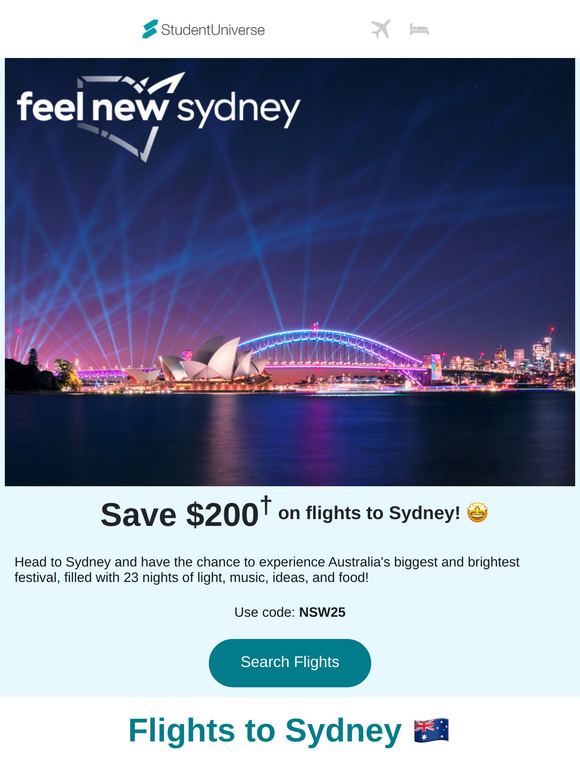 Anyone want to go to Vivid Sydney? $200 off flights to Sydney!