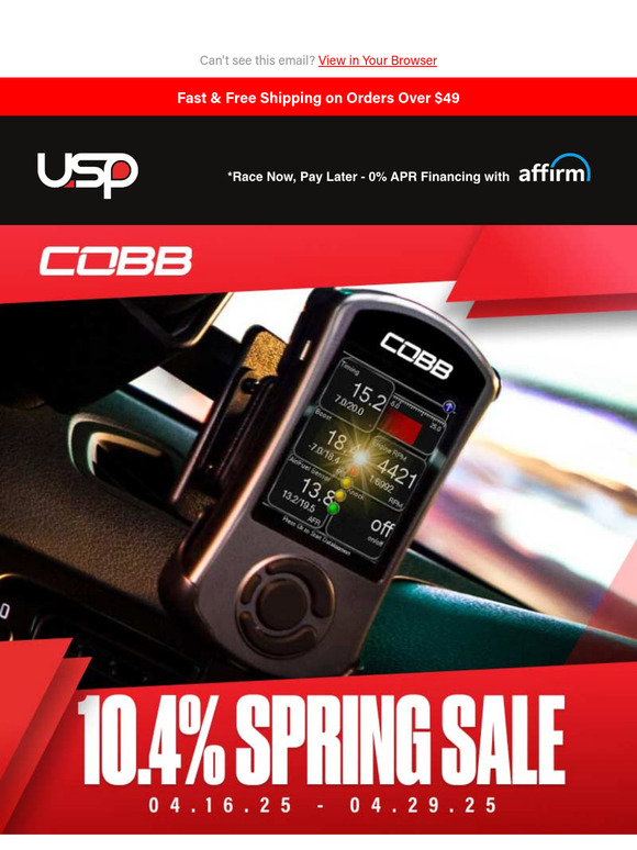 🔥 Save 10% on Cobb Accessports + Up to 40% Off Premium Brands