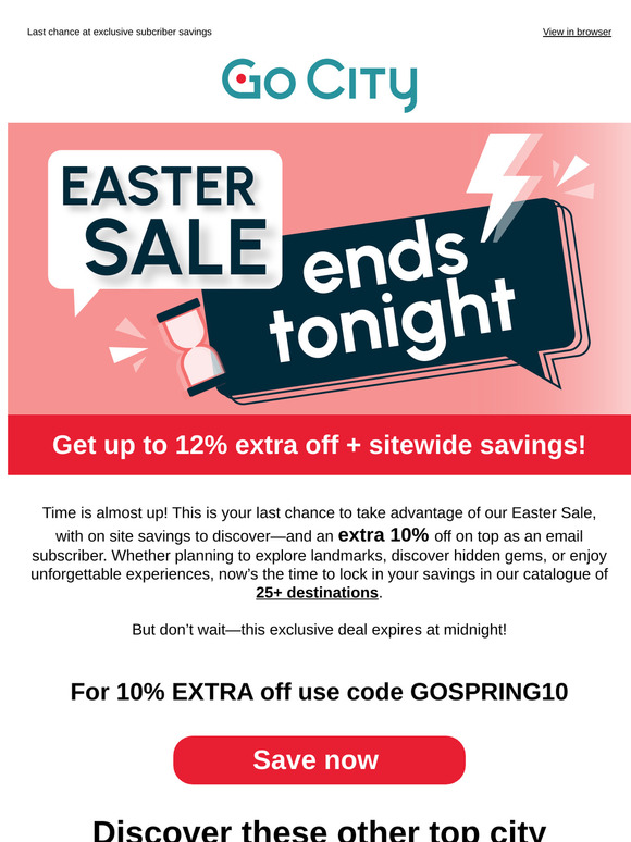 ⏳ Only hours left on our Easter Sale - Up to 12% extra off to be claimed!
