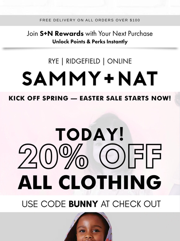 Kick off Spring: Easter Sale 20% OFF all clothing!