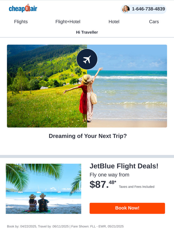 ✈ JetBlue Flight Deals!  Fly from $87.48