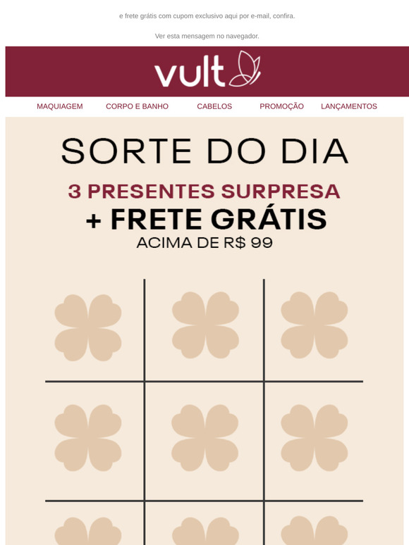 sorte do dia: 3 presentes pra você!🍀