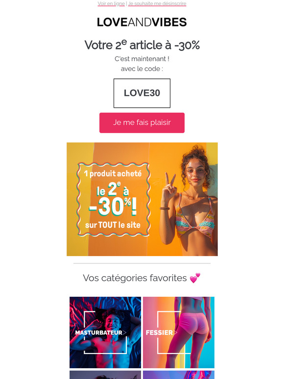 30% sur votre 2e article !