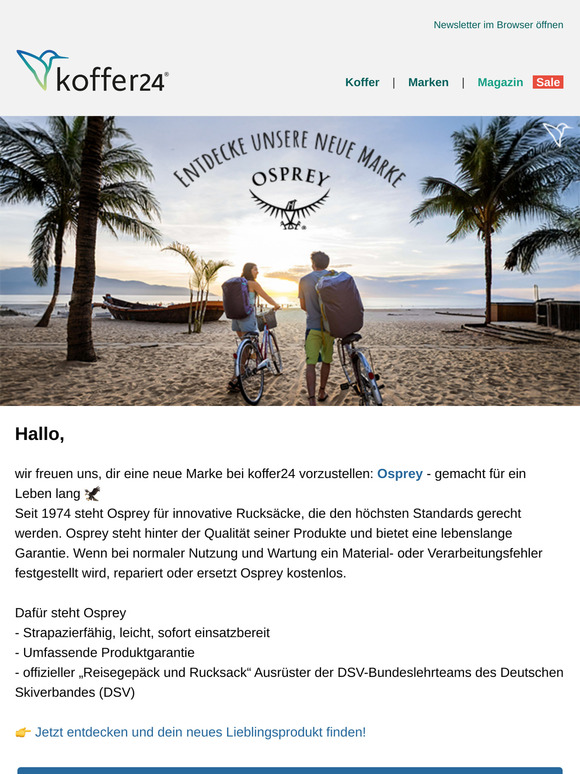 🦅 Entdecke unsere neue Marke Osprey ✨