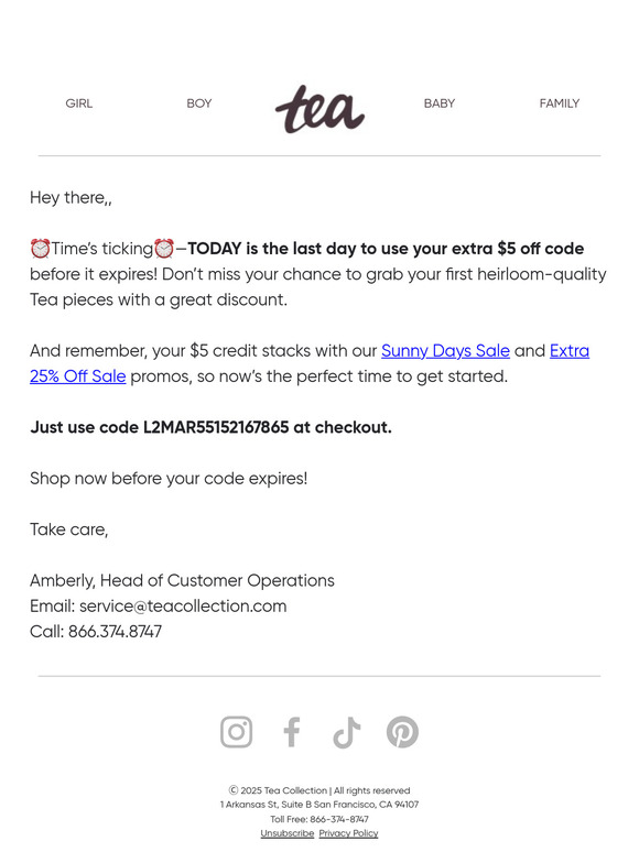 Last Chance to Save—Your $5 Off Code Expires Today! ⏰