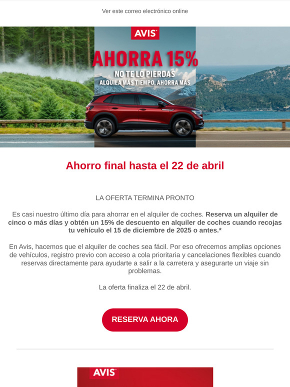 Última oportunidad para el 15% de descuento