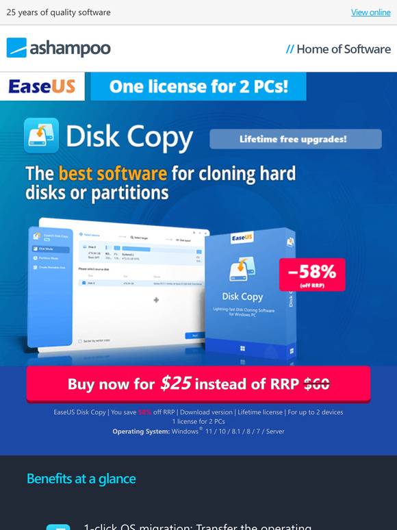 The best software for cloning hard disks or partitions - EaseUS Disk Copy