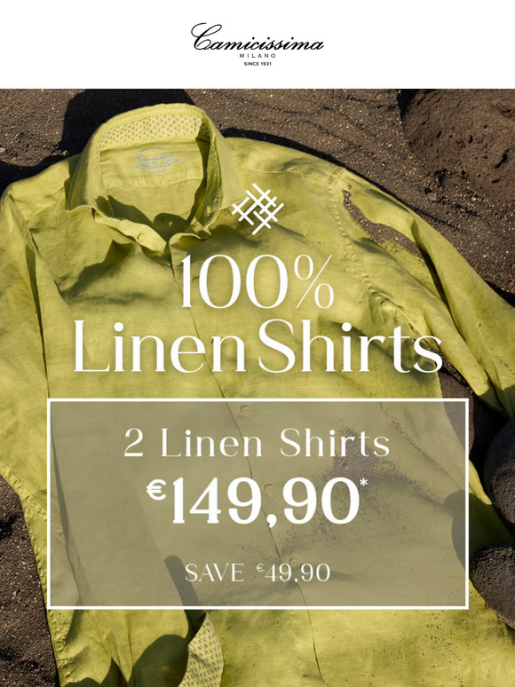 Super promo: 2 camicie in 100% lino a 149,90€