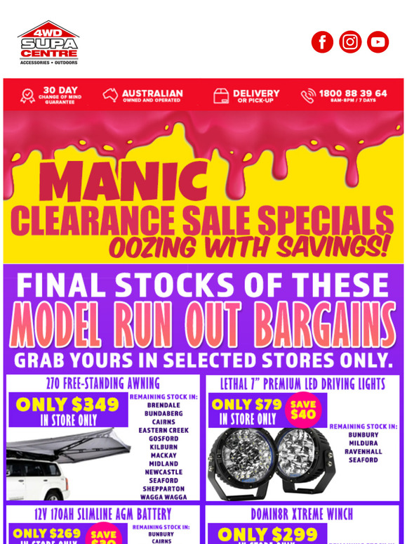 —, Get Ready for Big Savings! 🤪 MANIC Clearance Sale Specials Oozing With Savings 🏦